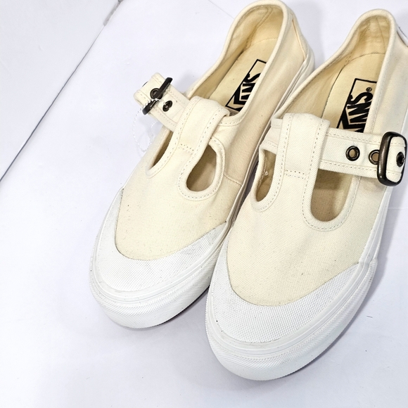 Vans Off-White Canvas Buckle Sneakers - Picture 4 of 12